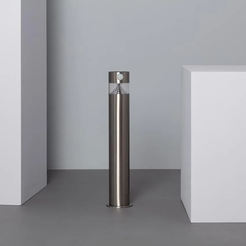 POSTE SOLAR EXTERIOR LED 1.5W SUPERFÍCIE DE PÉ 50CM C/ DETECTOR DE MOVIMENTO INTI AÇO INOXIDÁVEL