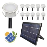 KIT 10 BALIZAS SOLARES LED EMBUTIR C/PAINEL SOLAR