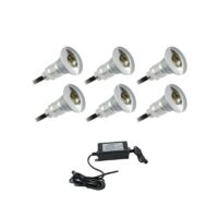 KIT 6 BALIZAS LED EMBUTIR 0,3W IP67