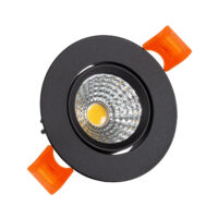 DOWNLIGHT LED 3W COB DIRECIONÁVEL REDONDO PRETO CORTE Ø55 MM CRI92 EXPERT COLOR NO FLICKER
