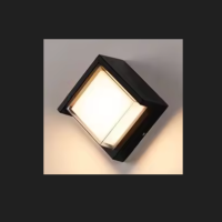 APLIQUE LED QUADRADO PAREDE PRETO | ARO ALUMÍNIO