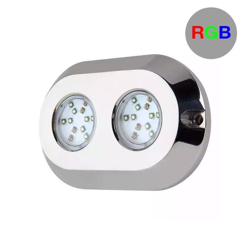 FOCO LED SUBMERSÍVEL RGB P/ EMBARCAÇÕES 120W 12V IP68