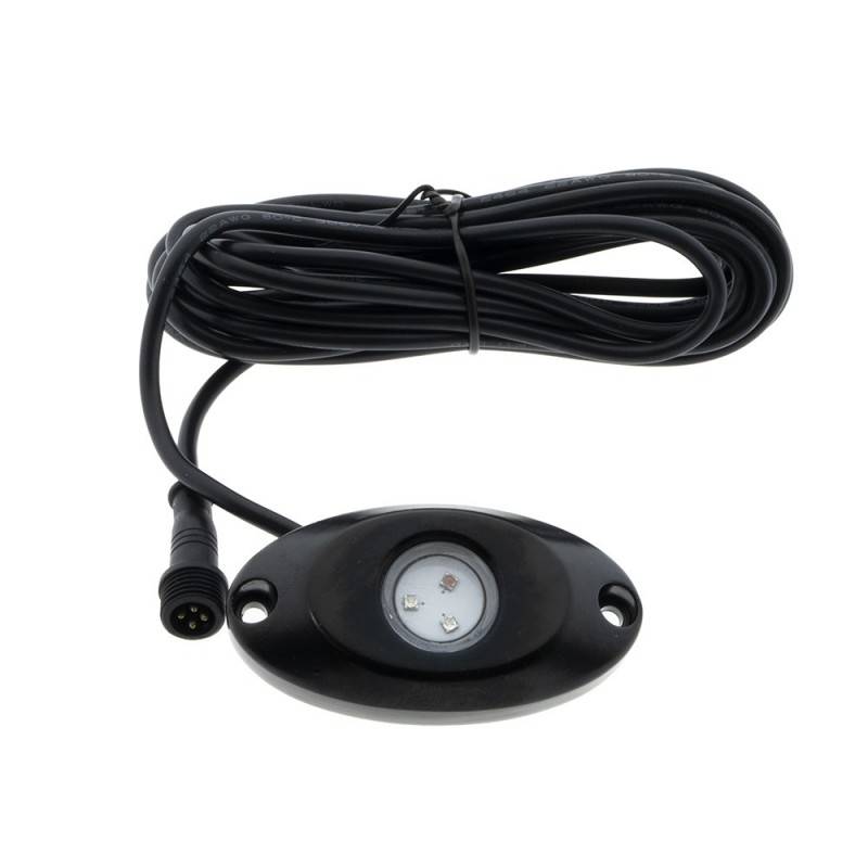 CONJUNTO DE 6 FOCOS LED RGB ROCK LIGHT P/ AUTOMÓVEIS 4X4 E BARCOS 9W 12V IP68 - Image 2