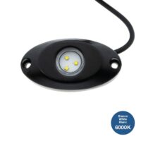 CONJUNTO DE 6 FOCOS LED BRANCO ROCK LIGHT P/ AUTOMÓVEIS E BARCOS 9-32V IP68