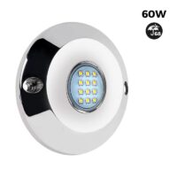 FOCO LED MARINA DE SUPERFÍCIE 60W “BRANCO FRIO” 12V IP68