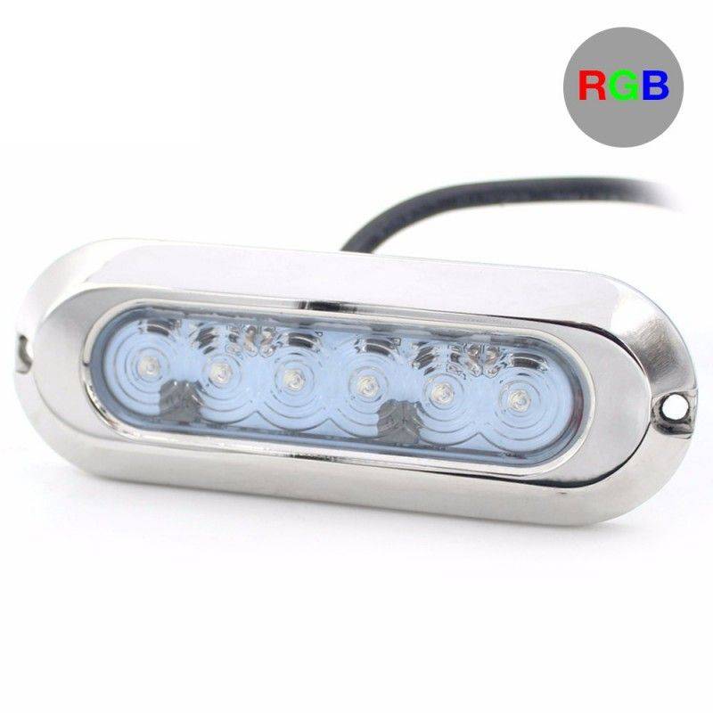 FOCO LED RGB DE SUPERFÍCIE SUBMERSÍVEL SLIM 30W 12V 316L INOX IP68