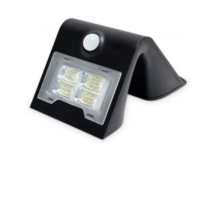 APLIQUE LED SOLAR C/SENSOR DE MOVIMENTO 2W PRETO| IP65
