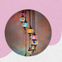 CANDEEIRO SUSPENSO 150MM MOSAICO TURCO | 11 UNIDADES