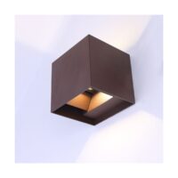 APLIQUE PAREDE LED CUBO CASTANHO ÂNGULO AJUSTÁVEL 5W + 5W