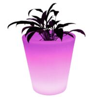 VASO LED RGBW RESINA BRANCA Ø28 X 29CM 1,2W IP65 RECARREGÁVEL