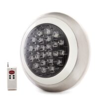 FOCO LED P/ PISCINA 24W RGB C/ CONTROLO REMOTO Ø300MM | MONTAGEM SUPERFÍCIE