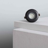 MINI FOCO DE CHÃO LED ENCASTRÁVEL PRETO 1W 12-24V