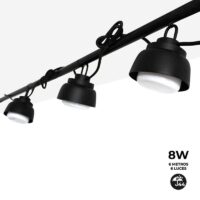 GRINALDA LED EXTERIOR COM 6 LÂMPADAS DE 8W – 6 METROS IP44