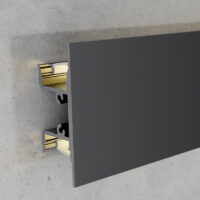 PERFIL DE ALUMÍNIO P/ FITA LED | GOTE LACADO PRETO 2 MTS