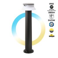 CANDEEIRO SOLAR LED 73CM C/ SENSOR PIR CCT