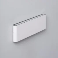 APLIQUE DE PAREDE EXTERIOR LED 20W ALUMÍNIO RETANGULAR ILUMINAÇÃO DUPLA LONGLUMING | BRANCO