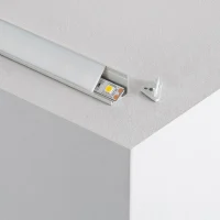 PERFIL ALUMÍNIO L DUAS POSIÇÕES 1M P/ FITAS LED ATÉ 8 MM
