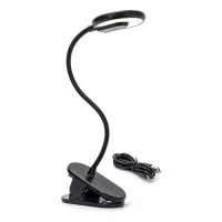 CANDEEIRO DE MESA LED 3W 5V RECARREGAVEL DIMAVEL USB C/ MOLA PRETO