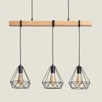 CANDEEIRO SUSPENSO METAL SARDO | 3 FOCOS