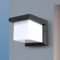 APLIQUE DE PAREDE QUADRADO P/ LÂMPADA E27 | PRETO IP65