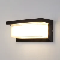 APLIQUE DE PAREDE RETANGULAR P/ LÂMPADA E27 | PRETO IP65