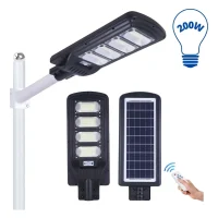 LUMINARIA PÚBLICA LED SOLAR C/ SENSOR DIA-NOITE E MOVIMENTO 120W