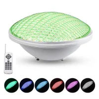 LÂMPADA LED PAR56 P/ PISCINA 12V AC 24W SUBMERSÍVEL C/ CONTROLO REMOTO | IP68