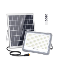 PROJETOR LED SOLAR 400W CCT IP65 C/ PAINEL E C/ COMANDO (ABS)